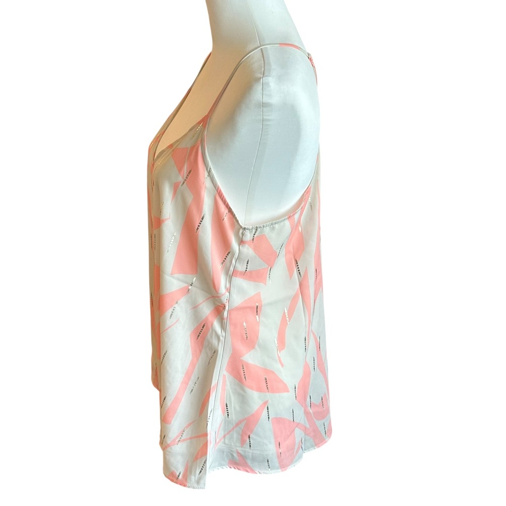 Caramela Top NWOT Medium Sleeveless V Neck Pink Abstract Blouse Y2K aesthetic - Picture 2 of 8